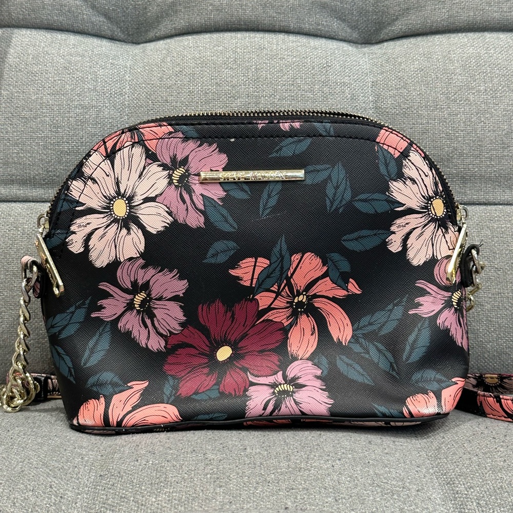 Steve Madden Black Floral Crossbody Bag